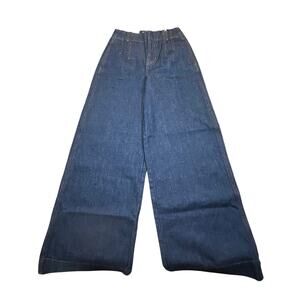 NEW Boden Stitch Detail Wide Leg Jeans Womens Jeans W26R Dark Wash High Rise